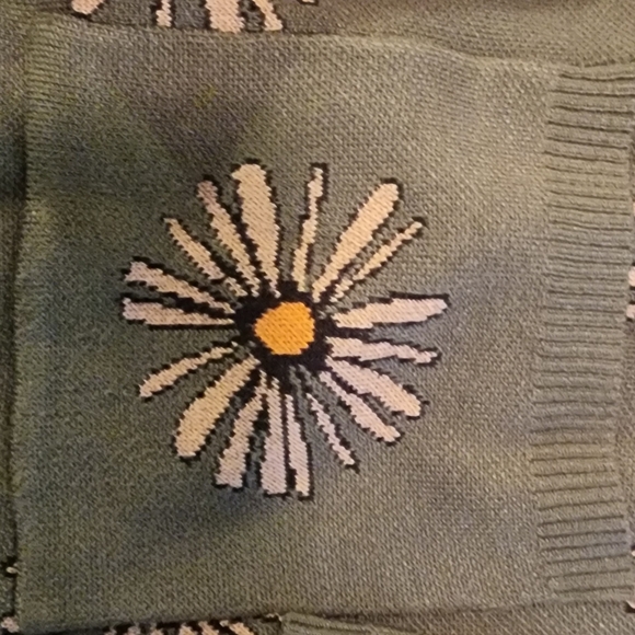 Voodoo Vixen Olive Green & Daisy Cardigan - Picture 2 of 6